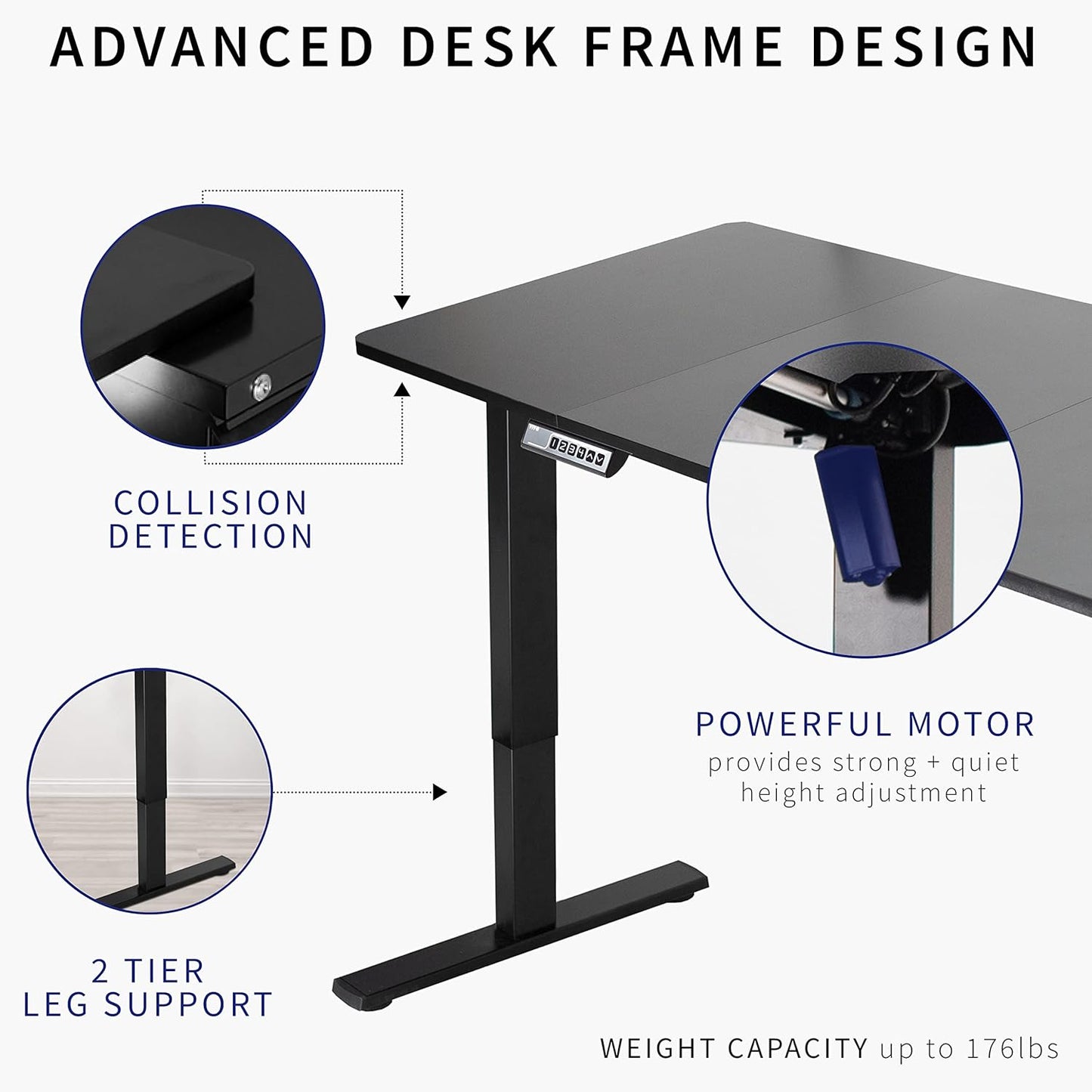 VIVO Large Electric 83 x 30 in Standing Desk, Memory Height Adjustment, 1B Series, Black Top Black Frame, DESK-KIT-1B8B