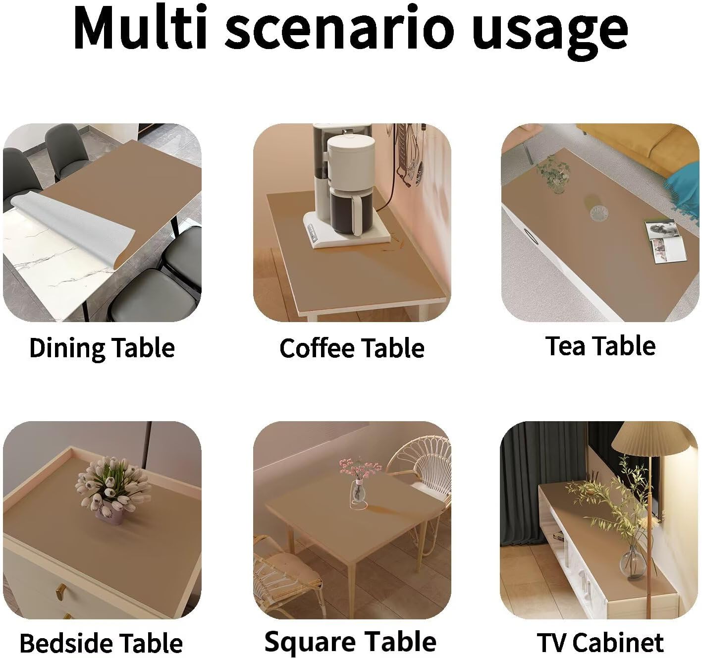 Leather Table Cover,1.8mm Thick,36x72 Inch Table Protector,Table Protector for Dining Room Table,Dining Room Table Protector Pad.(Khaki+Silvery,36x72)