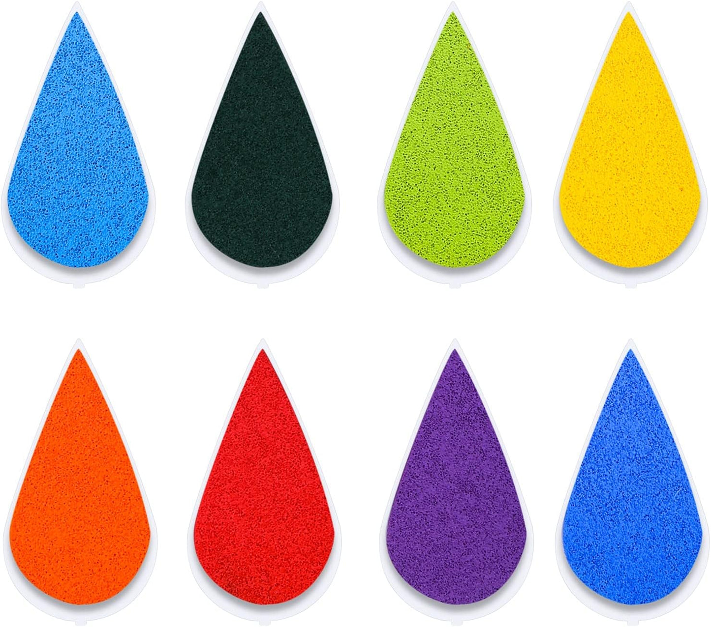 Petal Ink Pads for Rubber Stamps Waterdrop Shaped Stamp Pads with 8 Assorted Colors (Set 1001)