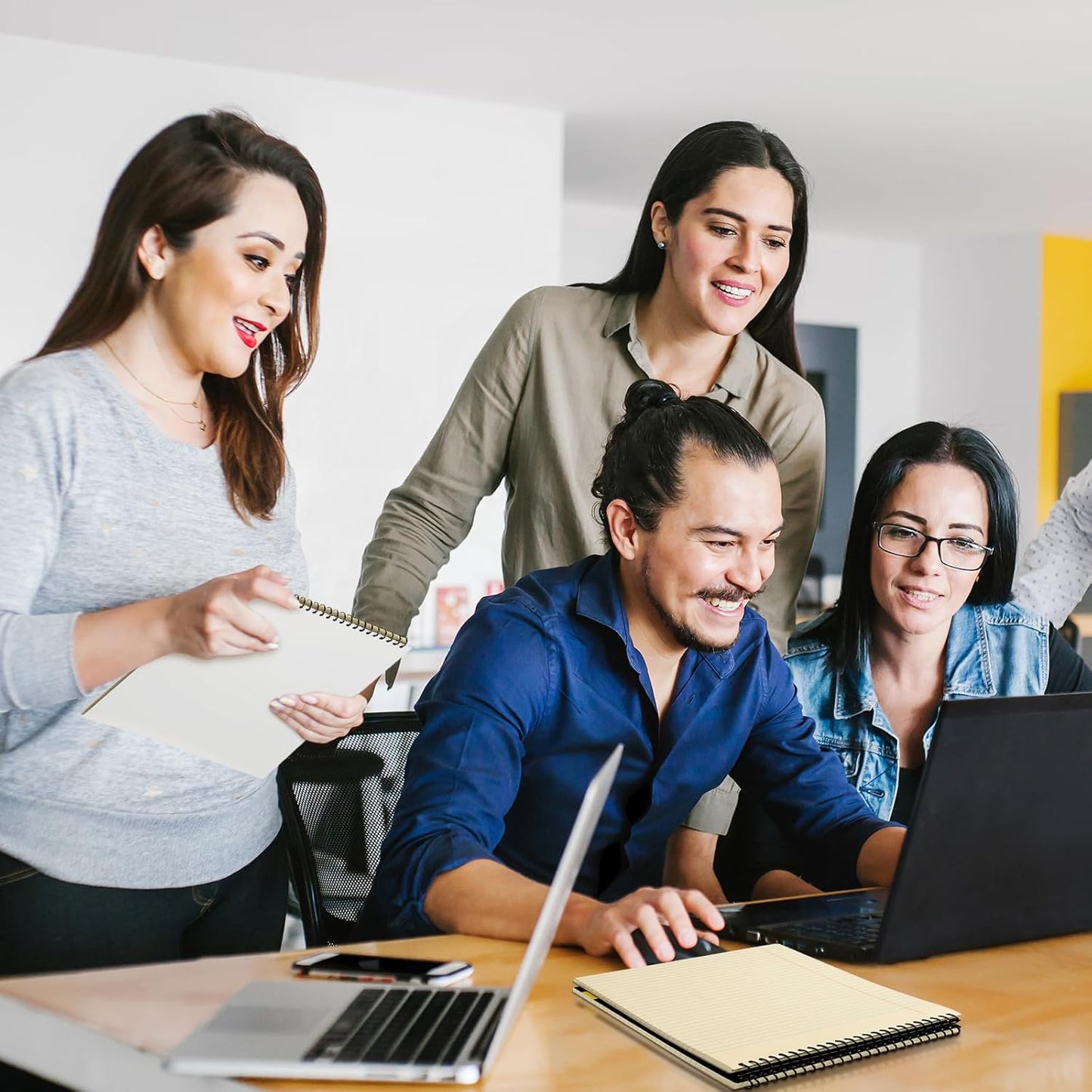 6 Pcs Legal Pad Top Spiral Bound Notebook 70 Sheets Wirebound Notepad Double Sided Ruled Memo Steno Pad with Stiff Back Cover for Business(8.5 x 11 Inches,No Holes,Yellow)