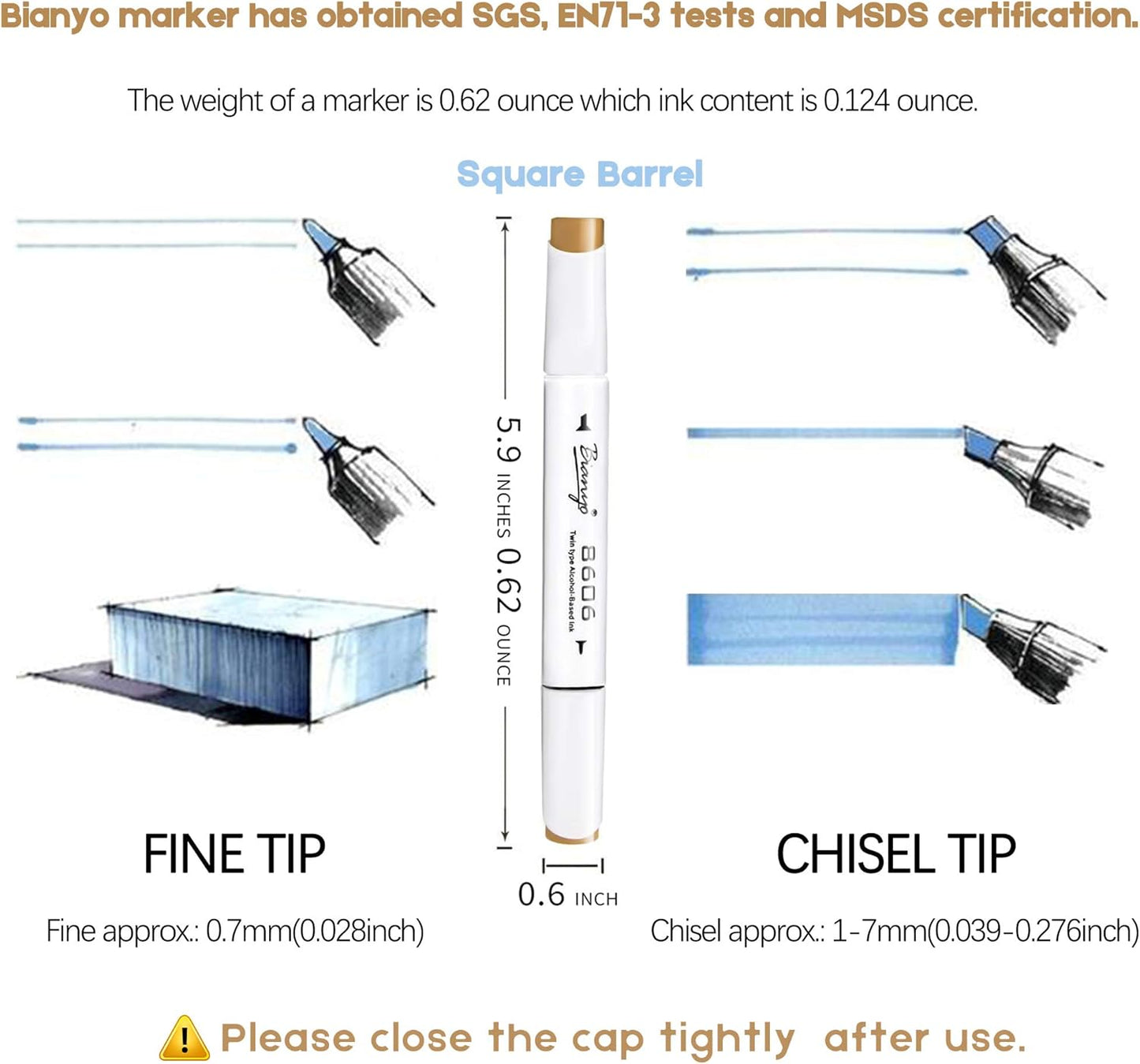 Bianyo 36 Pastel Colors Alcohol Markers Set, Alcohol-Based Dual Tip Art Markers Set with Black Travel Case with a Designable Card for Coloring, Sketching, Drawing, Outlining, Highlighting