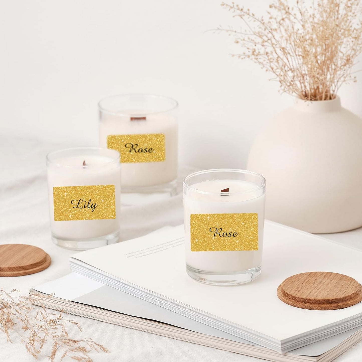 Direct Thermal Label 2x1 Inch- Barcode Labels- Holographic Thermal Sticker Labels for Address, Shipping, Compatible with Rollo Label Printer & MUNBYN& Zebra (300 Labels/Gold)