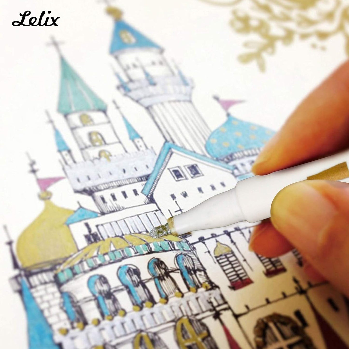 20 Colors Metallic Marker Pens, Lelix Fine Tip Paint Pens for DIY Photo Album, Black Paper, Card Making, Rock Art Painting, Scrapbooking, Glass, Metal, Wood