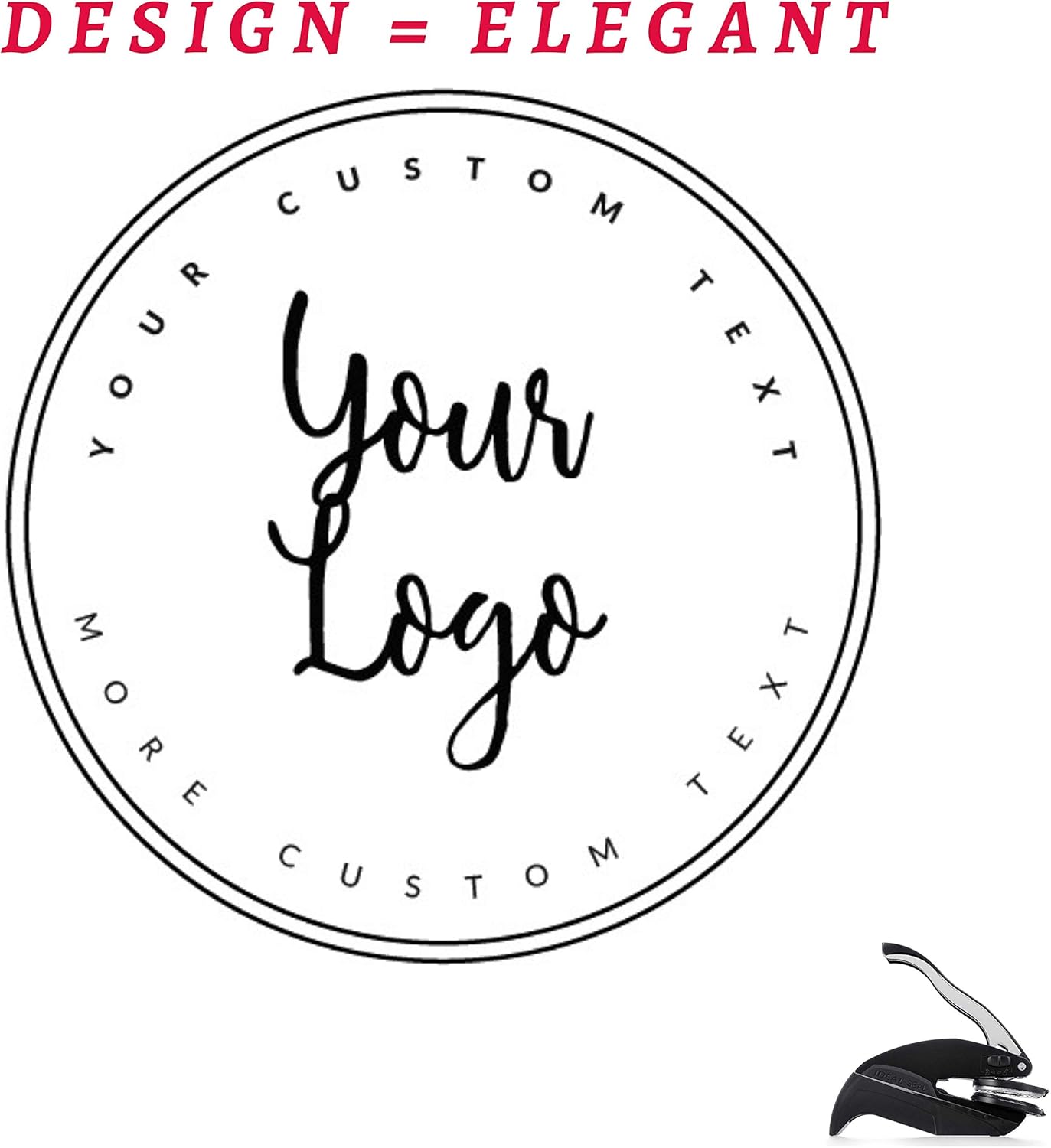 Custom Logo Embosser Seal Stamp Your Own Design Personalized 1 x 5/8"