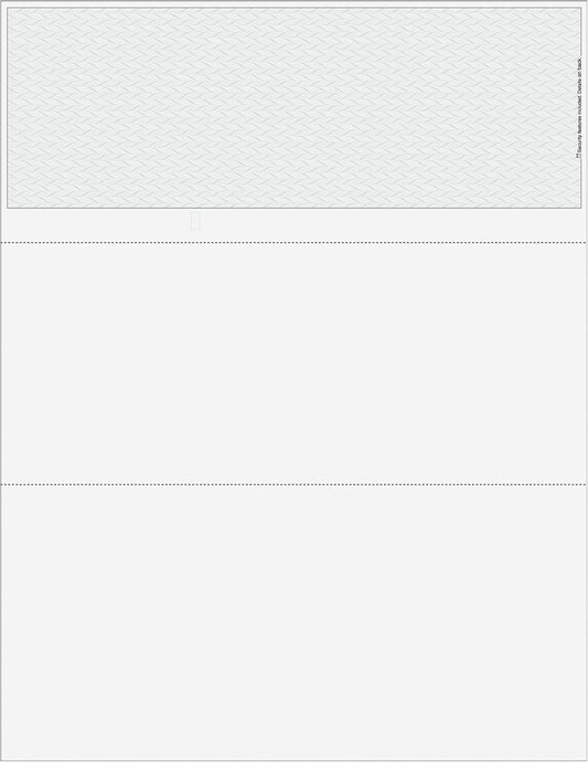 Classic Blank Top Business Check, Blank Computer Top Check Paper with Grey Herringbone Background, 500/Pk