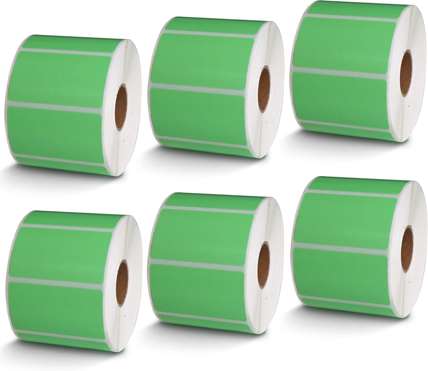 BETCKEY - 2.25" x 1.25" UPC Barcode & Multipurpose Labels Compatible with Zebra & Rollo Label Printer,Premium Adhesive & Perforated[Green, 6 Rolls, 6000 Labels]