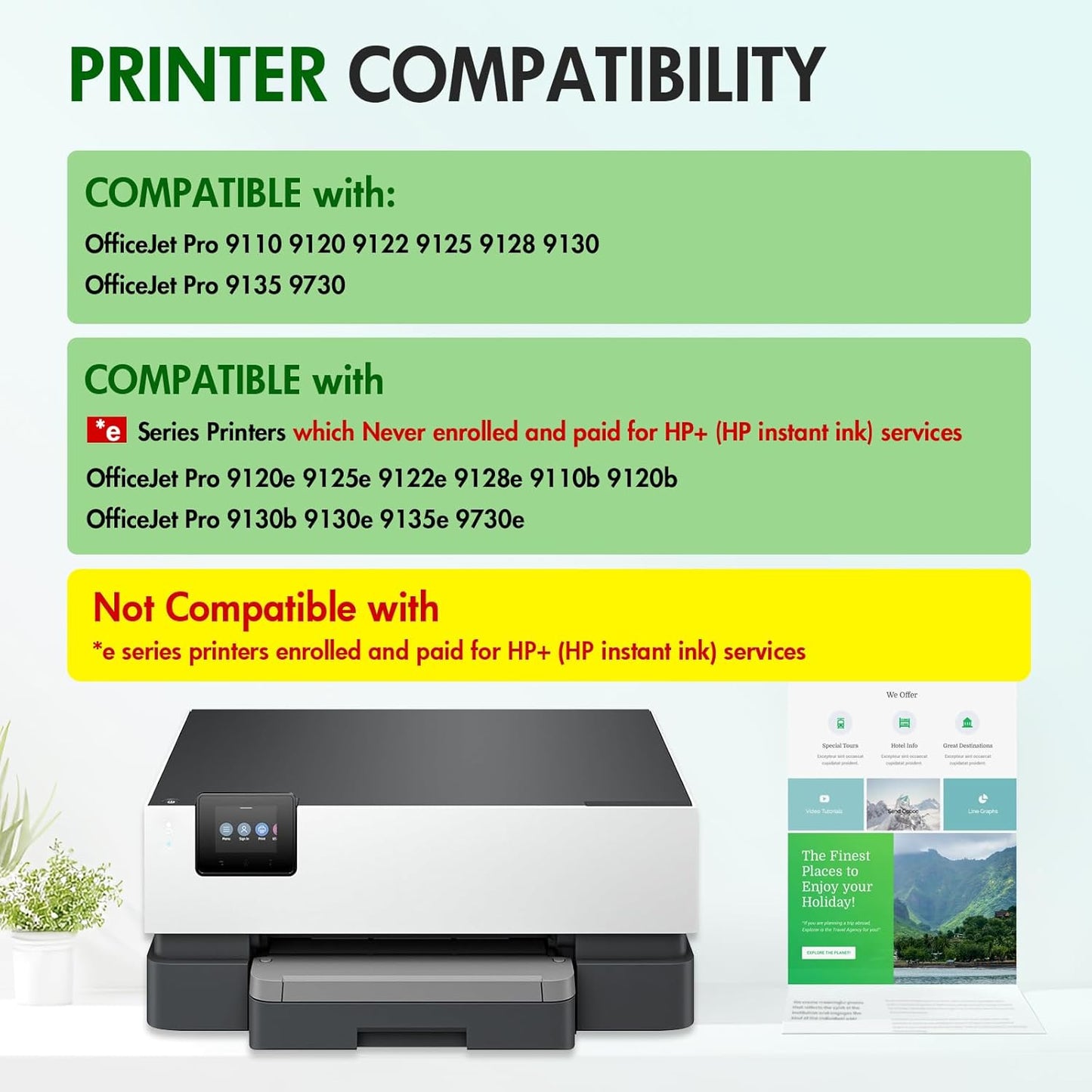 936XL 936 Ink Cartridges Combo Pack: Replacement for HP 936e Ink 936XL Black and 936 Color Combo Pack for HP OfficeJet Pro 9125e 9120e 9730e 9130 9135e 9122e 9128e 9110b 9120b 9130b 9130e Printer