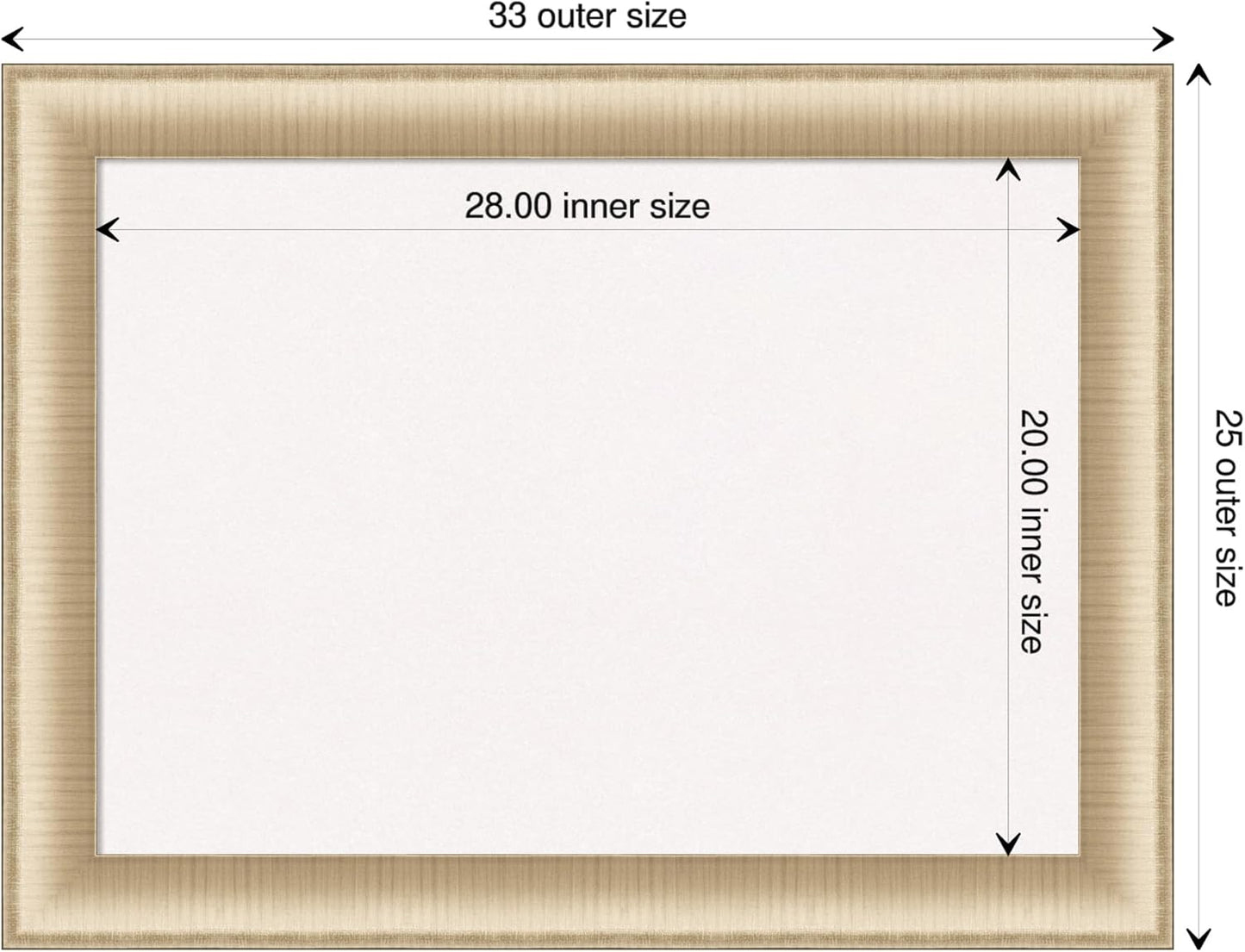 Amanti Art White Cork Board for Wall, 25x33 Vision Board with Gold Frame, Medium Corkboard Office Decor for Home Organization, Casual Corkboard Pinboard to display items for home organization