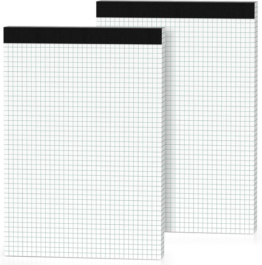 2 Pack Graph Paper Pad 8.5 x 11 Quad Ruled Graph Pads 4x4, White Grid Paper Pad Letter Size 8.5 x 11-Inch, Micro-Perforated Graph Paper Notebook Square Math Paper Writing Pads for Office School