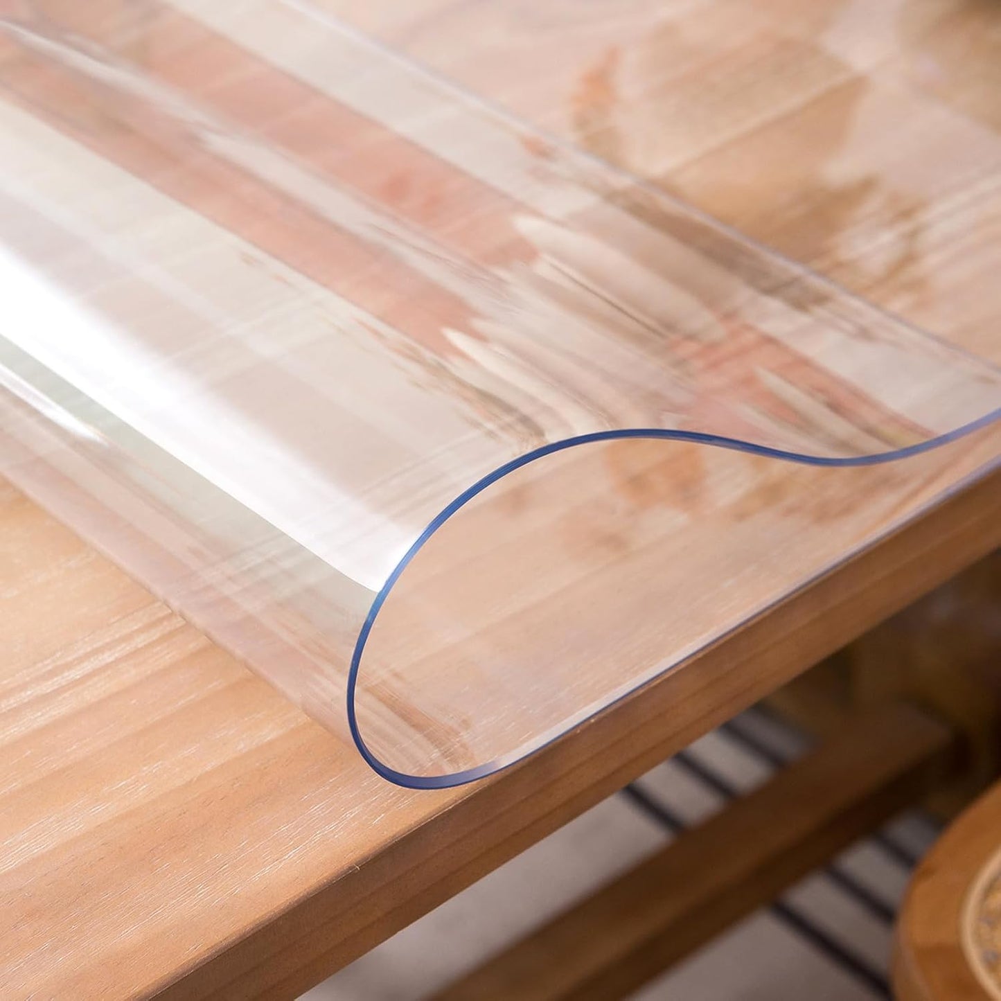 Clear Table Cover Protector 38 x 64 Inch, 2mm Thick Table Protector for Dining Room Table, Clear Plastic Table Cover, Pad Mat for Kitchen, Writing Desk Pad for Desktop