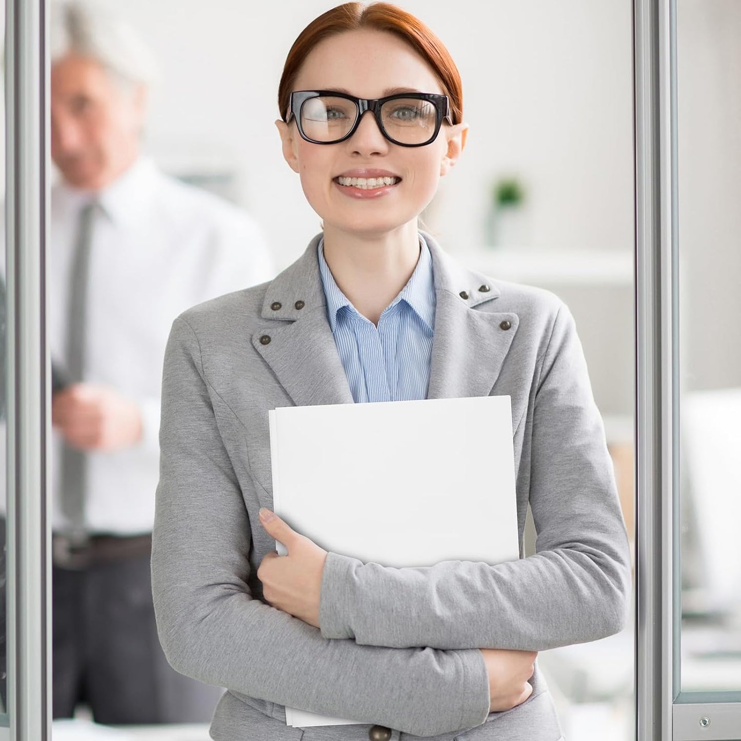 12-Pack Plastic Folders with Pockets and Prongs,2-Pocket Folders with 3 Fasteners, Poly Folders Holds 8-1/2" x 11" Paper for School/Office/Home, White