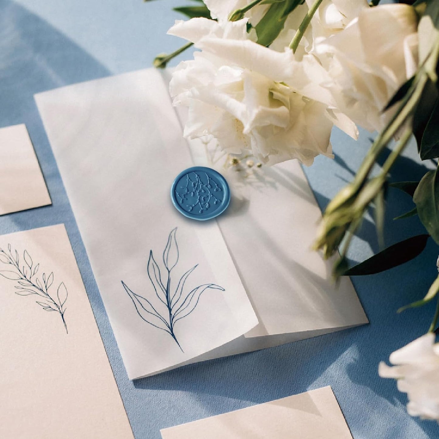 UNIQOOO Jewel Tone Sapphires Teal Blue Glue Gun Sealing Wax Sticks for Wax Seal Stamp - Great for Wedding Invitations, Cards Envelopes, Snail Mails, Wine Packages, Christmas Gift Ideas, Pack of 8