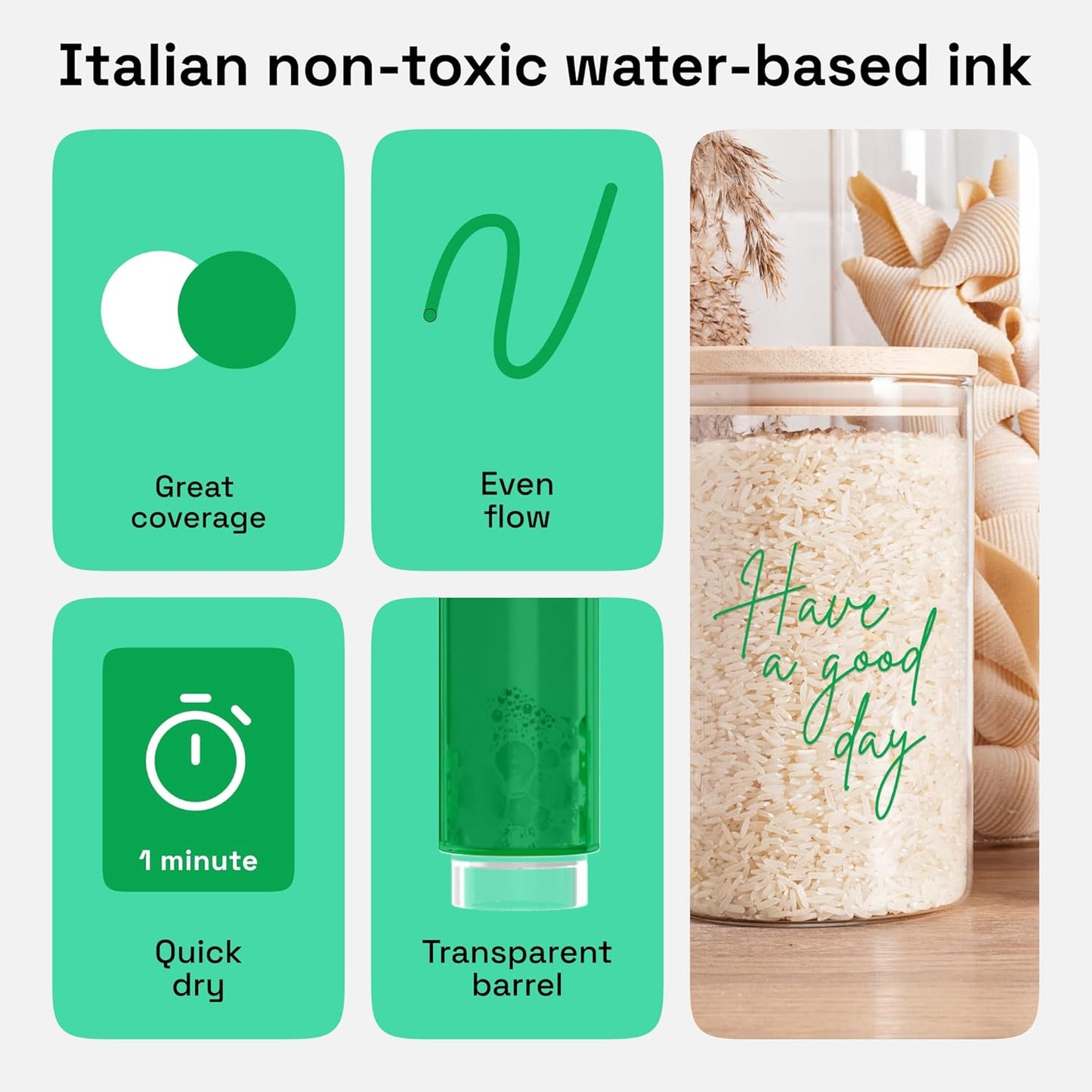 ARTISTRO 2 Green Acrylic Paint Markers - 0.7mm Extra Fine-Tip Paint Pens - Perfect for Crafting, Art Projects, & More