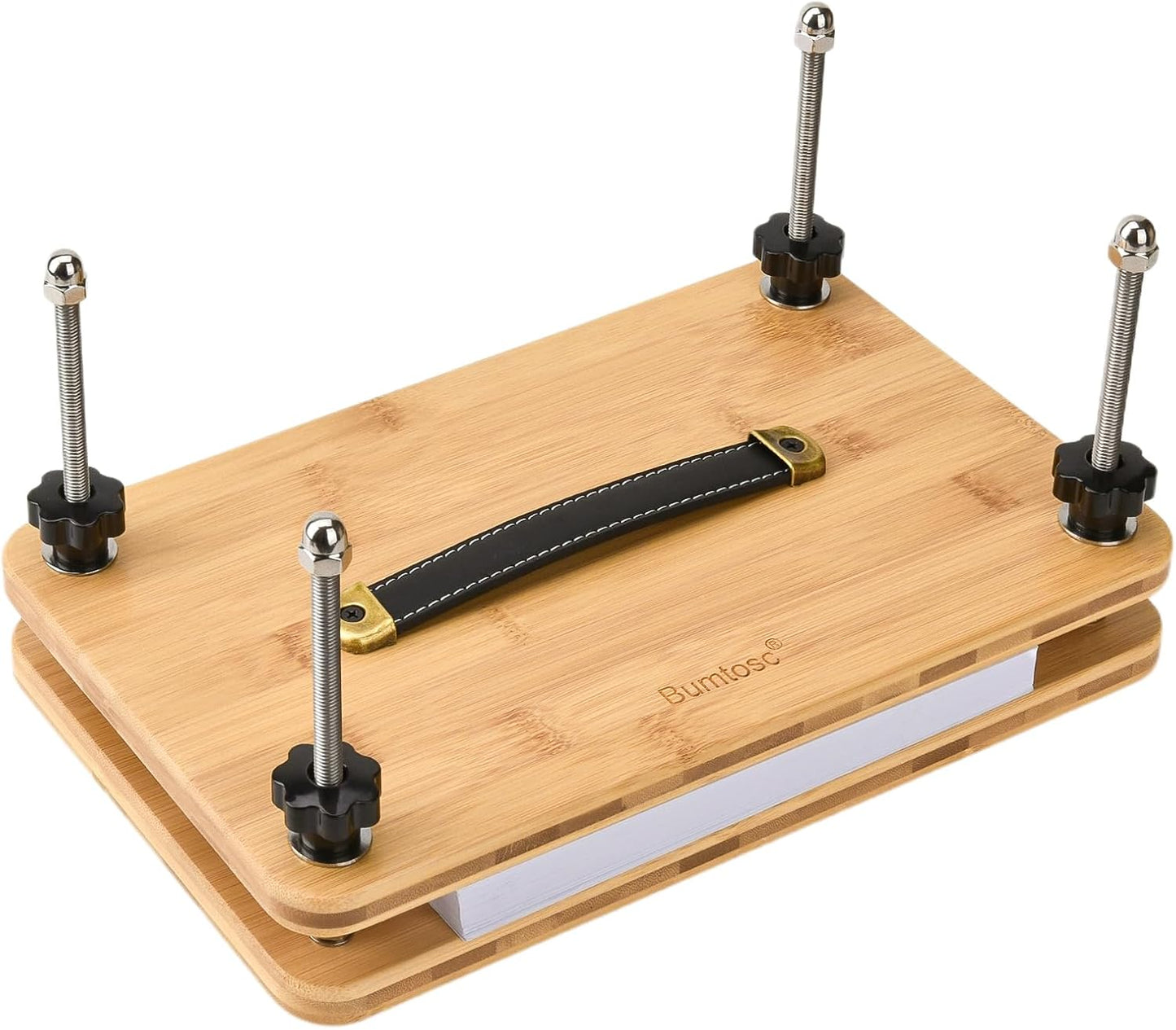 Bumtosc Book Press Wood and Bamboo Portable Book Binding Kits Tool 12.8 * 7.6Inch