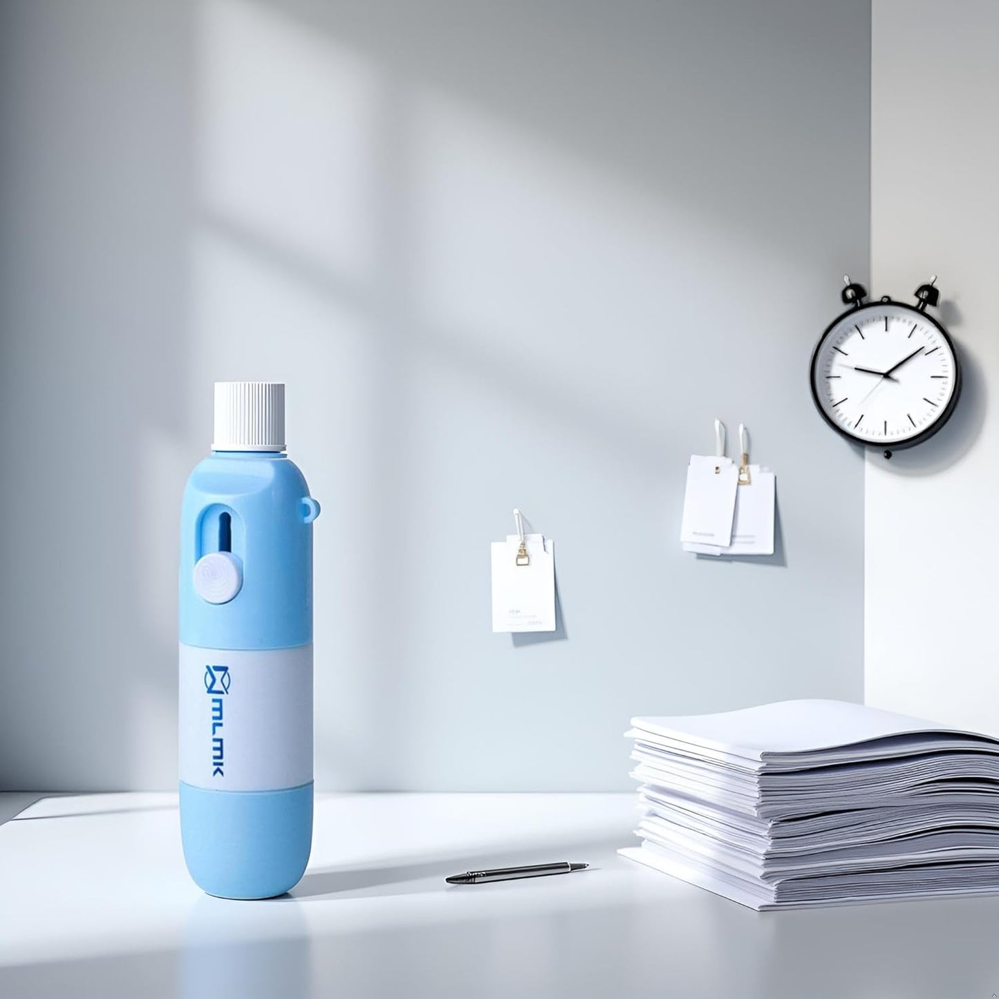 Blue Thermal Paper Correction Fluid with Unboxing Knife,Portable Information Anti-Leakage Protection Correction Fluid,2 in 1 Privacy Protection Artifact for Package Labels Bills