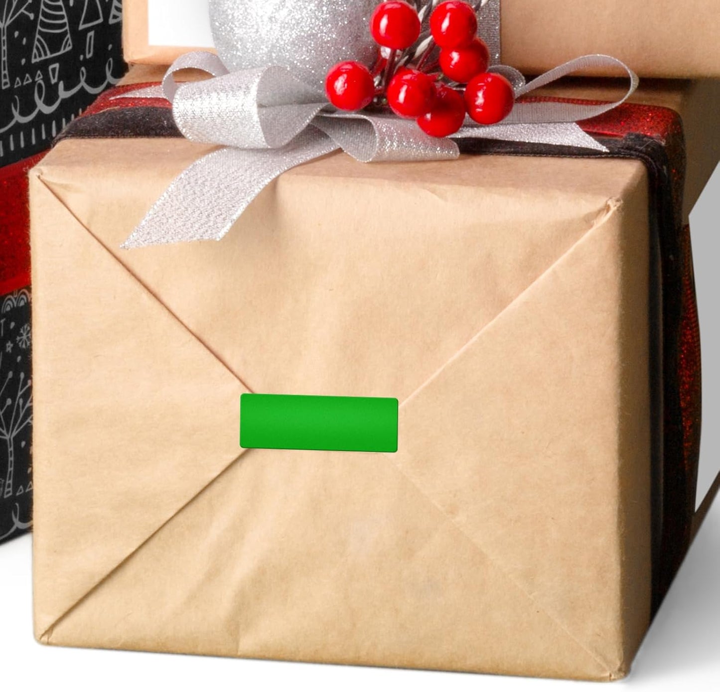 Green Rectangle Stickers 2 x 1 Inch Color Coding Labels Vinyl Roll Self-Adhesive Waterproof Removable 500 PCS