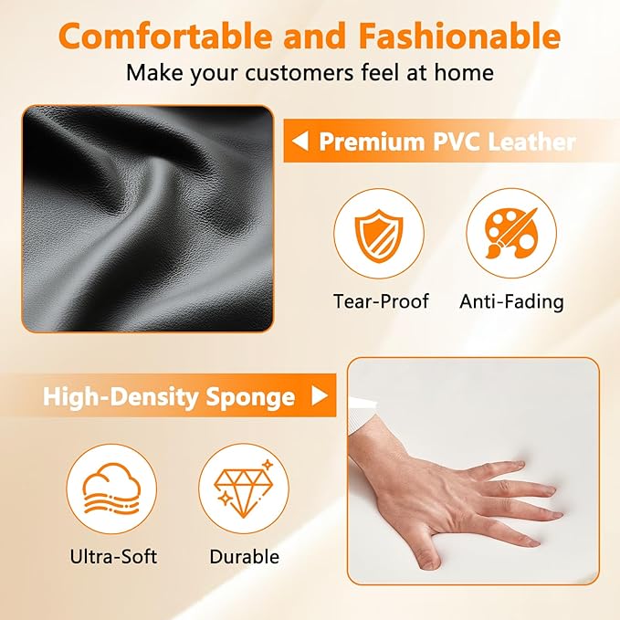 CLATINA Waiting Room Guest Chair with Bonded Leather Padded Arm Rest for Office Reception and Conference Desk Black with Sled Base 2 Pack