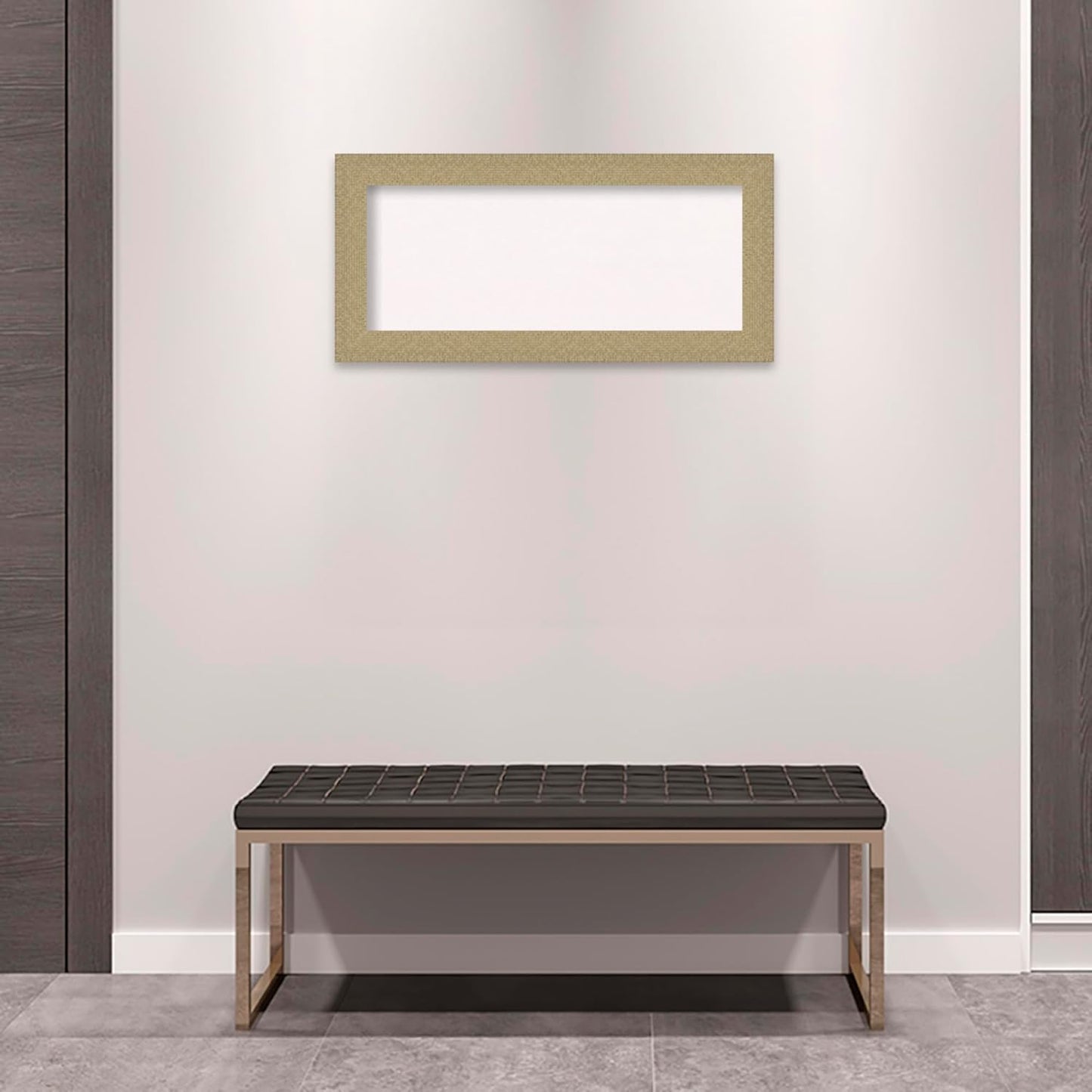 Amanti Art White Cork Board for Wall, 16x34 Vision Board with Gold Frame, Medium Corkboard Office Decor for Home Organization, Casual Corkboard Pinboard to Display Items for Home Organization in