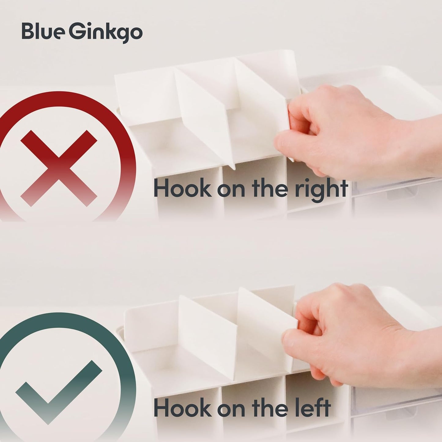 Blue Ginkgo Hive Stack Organizer Partition – (Made in Korea, White)