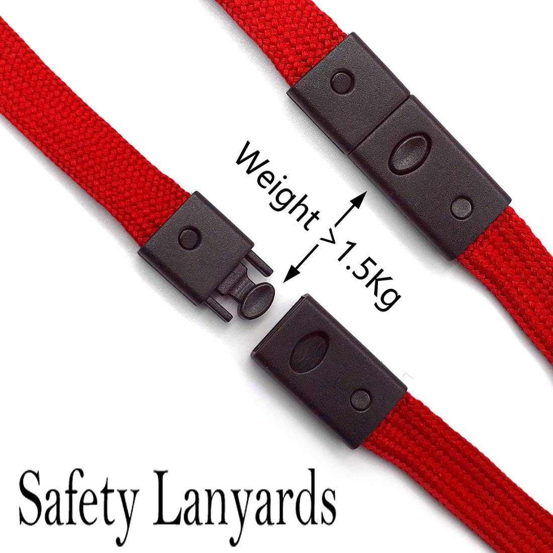 Bird Fiy Lanyards Breakaway Bulk Red Lanyards Neck Flat Safety Badge Lanyard Bulldog Clip (Red, 25 PCS)