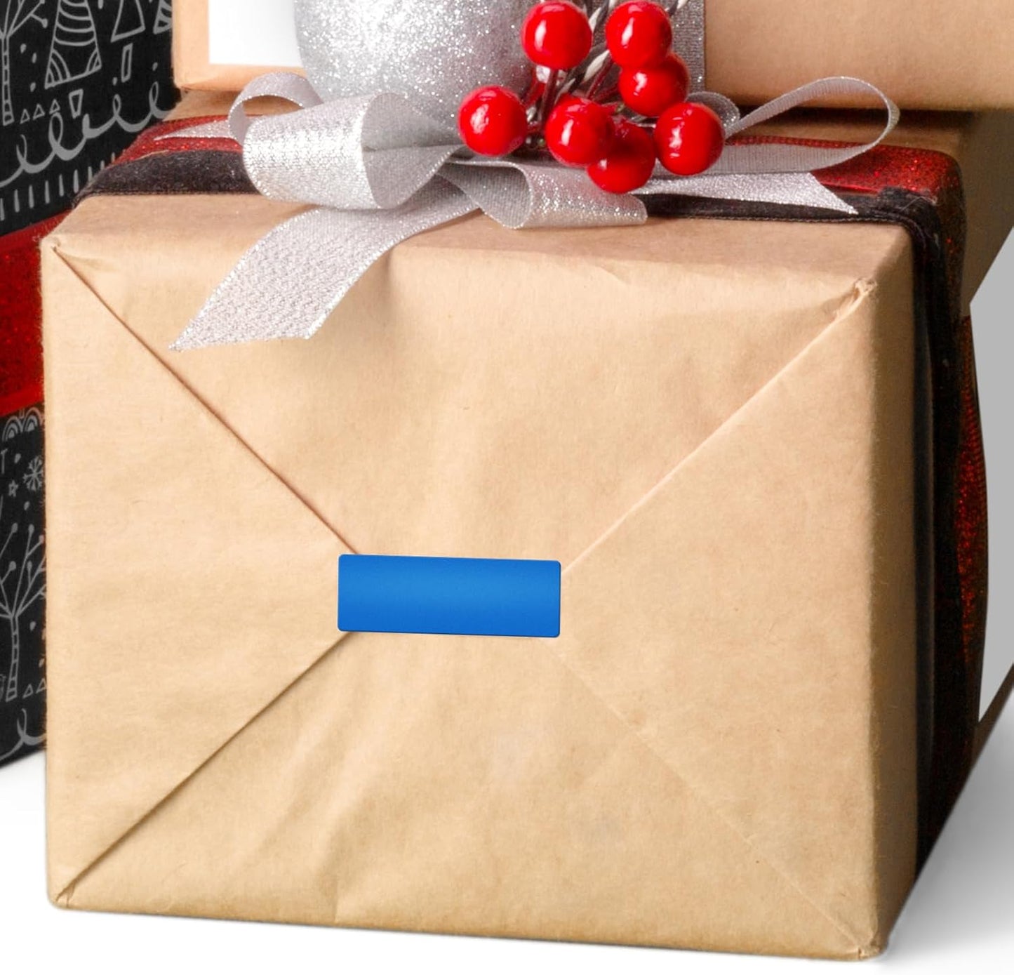 Blue Rectangle Stickers 2 x 1 Inch Color Coding Labels Vinyl Roll Self-Adhesive Waterproof Removable 500 PCS