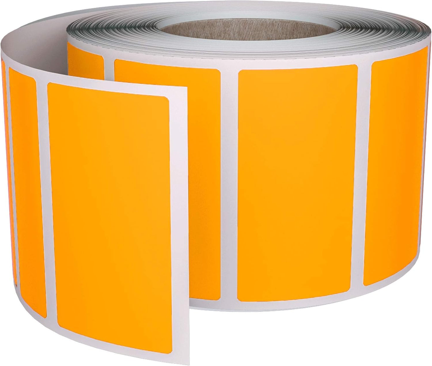 Royal Green Rectangular Color Coding Sticker Roll - Write On Labels for Folders & Organizing, 1.57" x 0.75" Stickers to Write On Name Tags for Office Supplies & Organization, 500-Pack (Neon Orange).