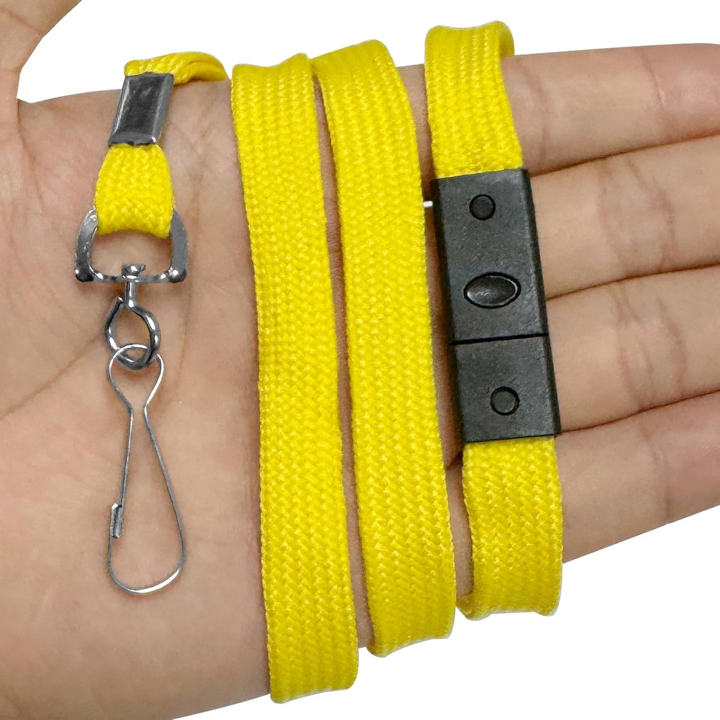 60 Pcs Breakaway Lanyards Safety Yellow Lanyard with Swivel J Hook Premium Bulk Flat Lanyards 36" for ID Name Badge Holder, ID Badges Cruise, School, Students, Coach, Festival and Hang Keys