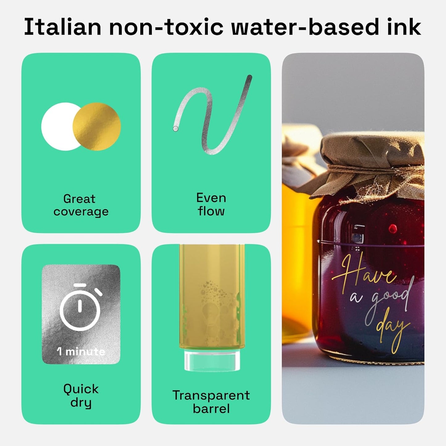 ARTISTRO 2 Gold & Silver Acrylic Paint Markers - 0.7mm Extra Fine-Tip Metallic Paint Pens - Perfect for Crafting, Art Projects, & More