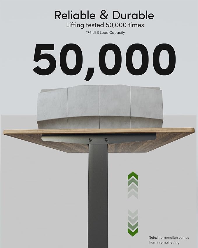 FEZIBO One-Piece Standing Desk Adjustable Height Stand up Home Office Desk, 55x24 Inch Electric Standing Computer Desk, with 4 Memory Presets, Fixable casters, Black Walnut