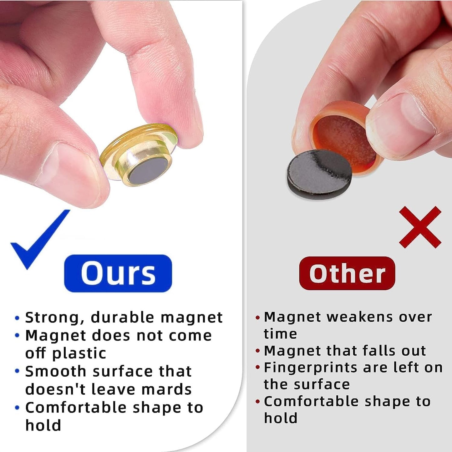 Qualsen Magnets for Whiteboard 20 Pcs, Round Fridge Magnets for Dry Board Decorative, Teacher Supplies for School, Classroom, Home, Office, Locker (Clear)