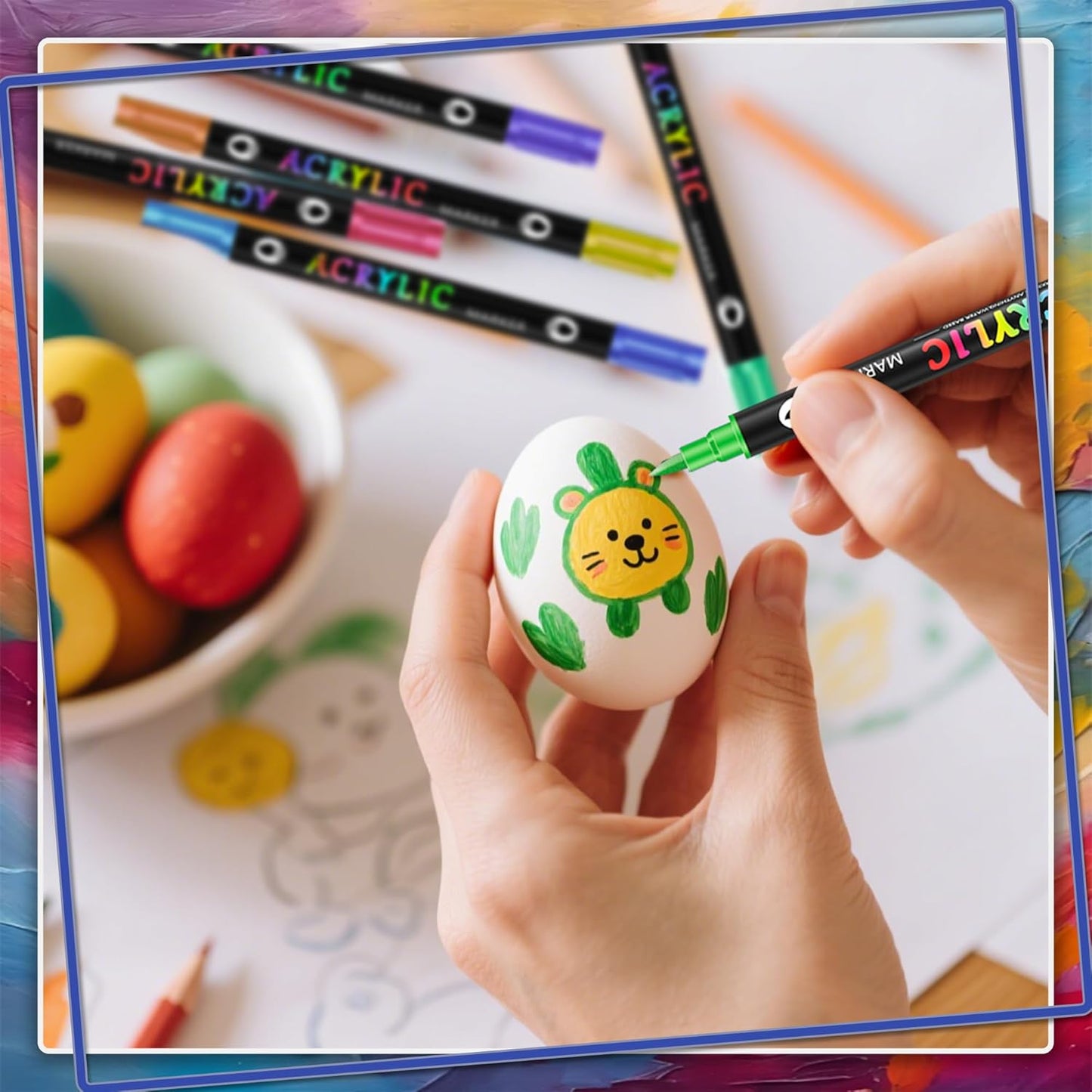 168 Dual Tip Acrylic Paint Markers, Double Color Acrylic Paint Pens for Rock Painting, Ceramic, Stone, Wood, Canvas, Stone, DIY Art Supplies