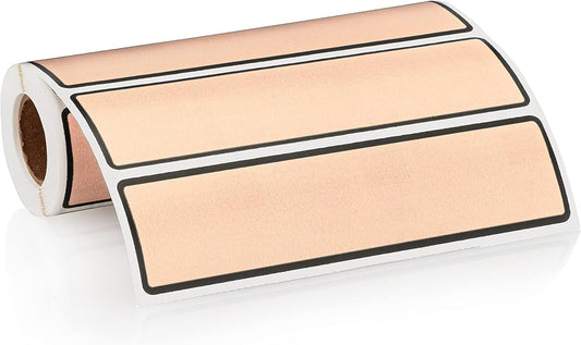 Carstens Adhesive Sticker Labels, 5 3/8” x 1 3/8”, Binder Labels for 1.5” – 4” Ring Binder Spines, Salmon, Roll of 200