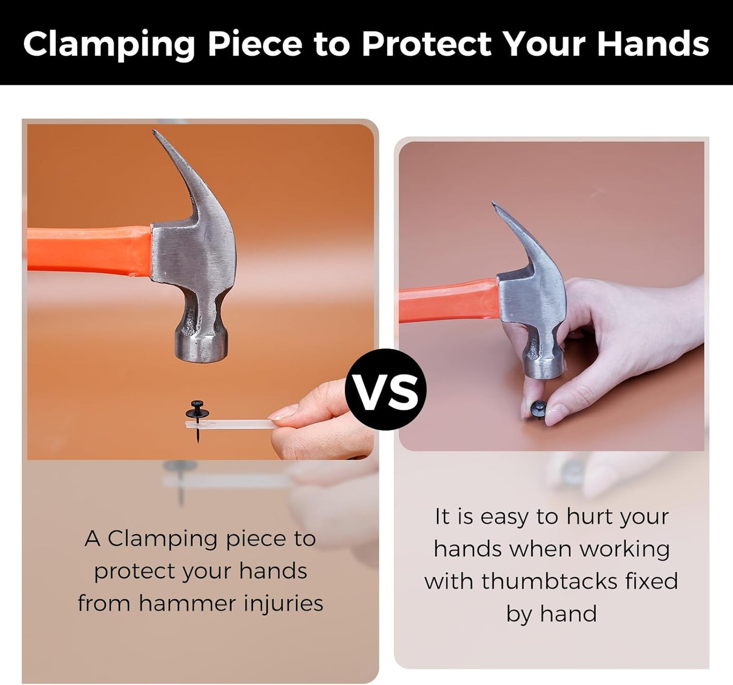 50 PCS Thumb Tacks for Wall Picture Hangers, Double Headed Picture Hanging Nails Kit, Push Pins Wall Hooks, Renter Friendly Decor Thumbtacks for Tapestry Frame Art Photos(Black &Gold)