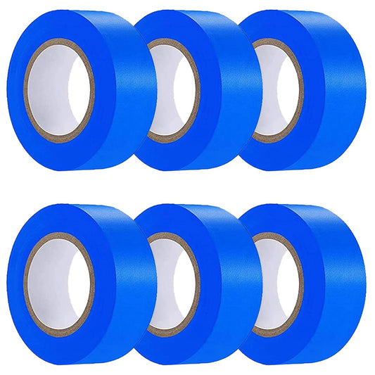 6 Pack Dark Blue Flagging Tape - Non-Adhesive Plastic Ribbon Neon Tape, 1inch*600ft, Tree Marking, Hunting, Boundaries and Hazardous Areas, Trail Marking