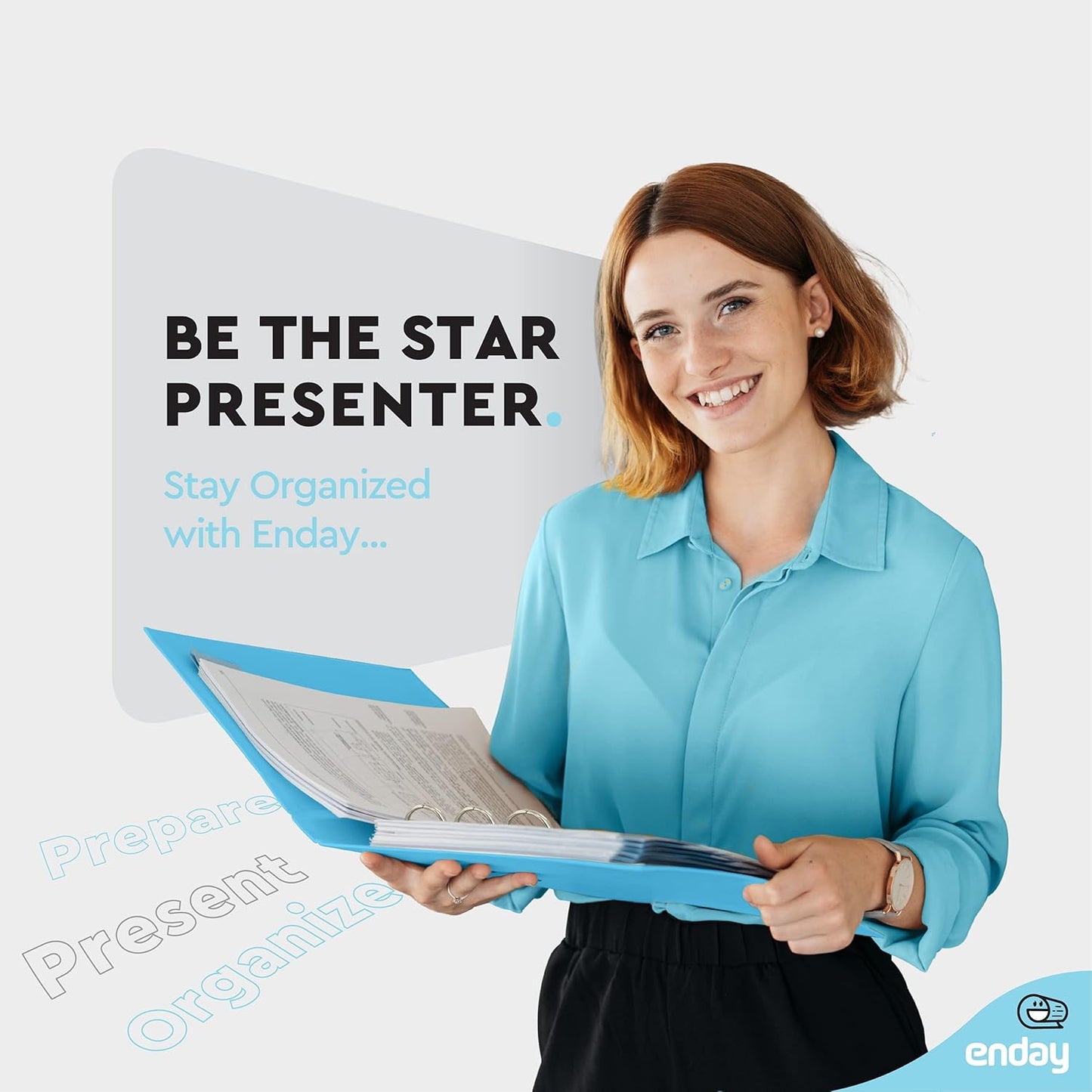 ½ Inch 3 Ring Binder Blue .5 Inch Round Ring Clear View Cover with 2 Inside Pockets Binders, Colored School Supplies Binders, Also Available in Pink, Red, Green, Purple, and Grey (6 PC) – by Enday