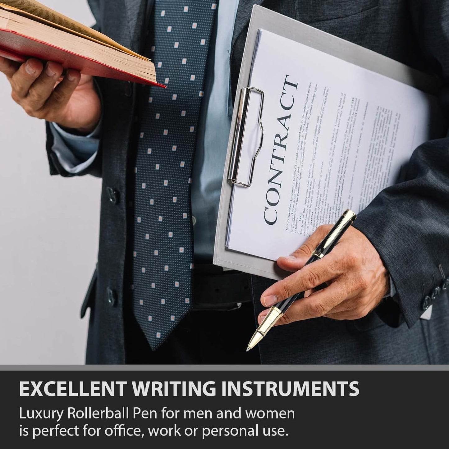 cheericome Luxury Ballpoint Pen - Professional & Executive, Perfect for Silky Smooth Writing, with Gift Box, Nice Pen for Men and Women, 2 Extra 0.5mm Black Refills - Black