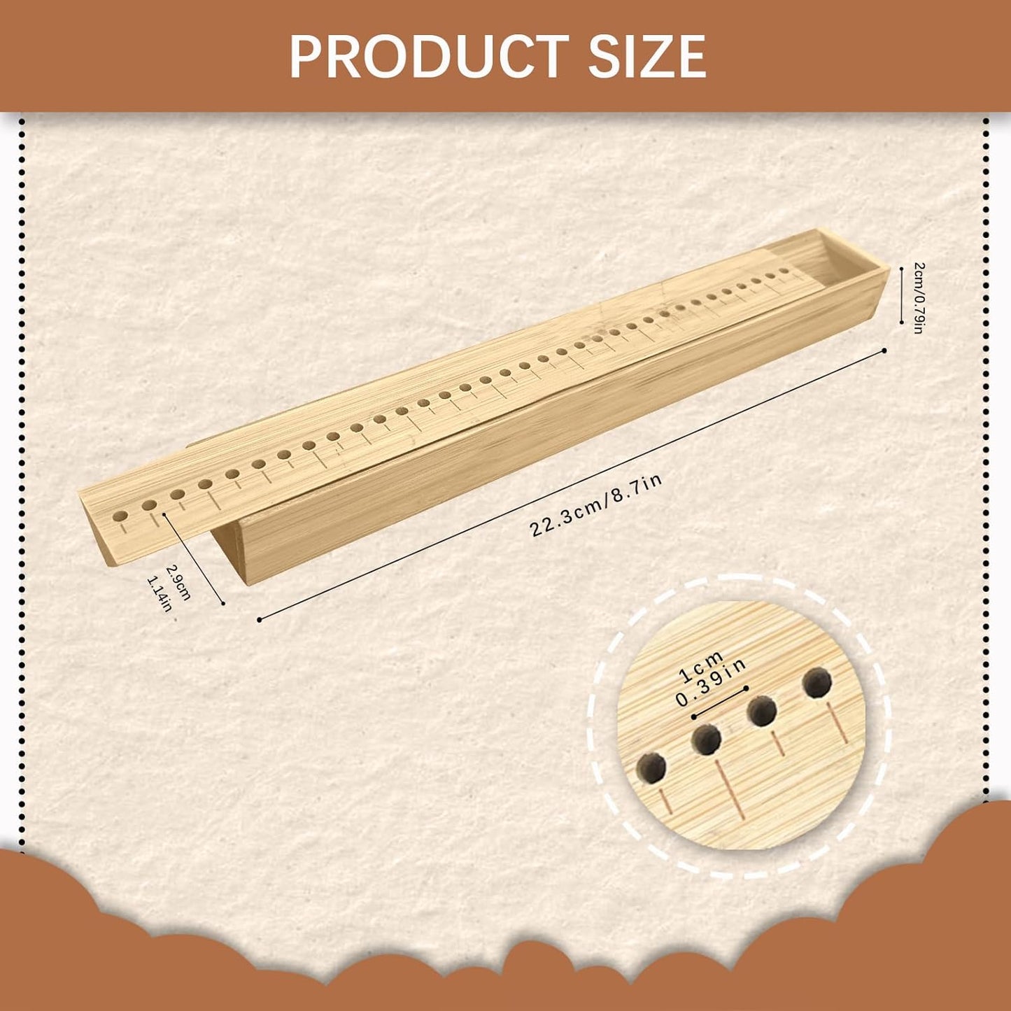 Bamboo Book Binding Cradle with 2 Awls Wood Bookbinding Punching Cradle with Piercing Guide Portable Book Binding Tools Book Binding Kits Bookbinding Supplies for Book DIY Crafts (Style C)