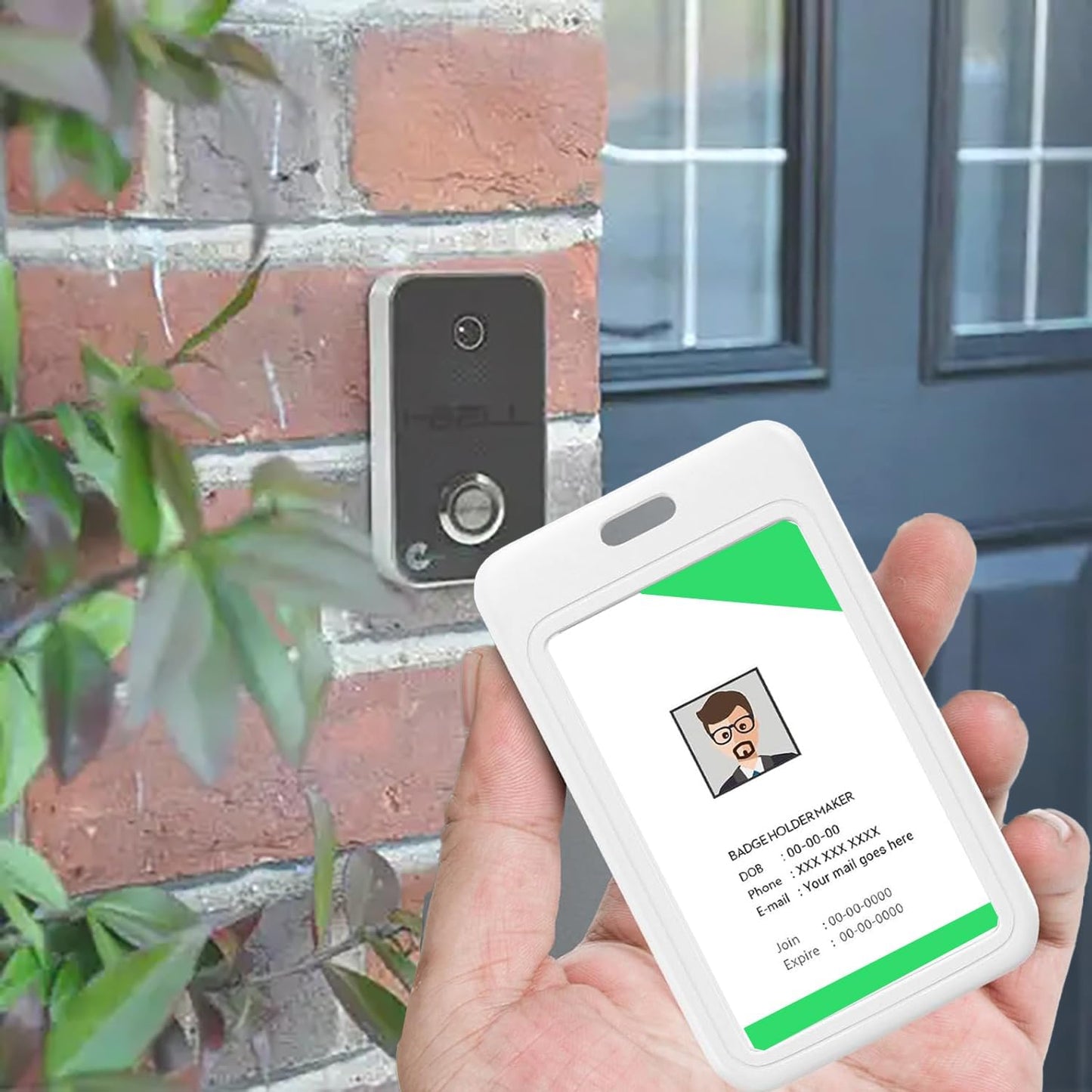 15 Pack Sliding ID Badge Holder Vertical Hard Plastic Card Case Protector Pouch,for Office School ID Credit Cards Proximity Work Badge Sleeve Key Cards Driver's Licenses (White)