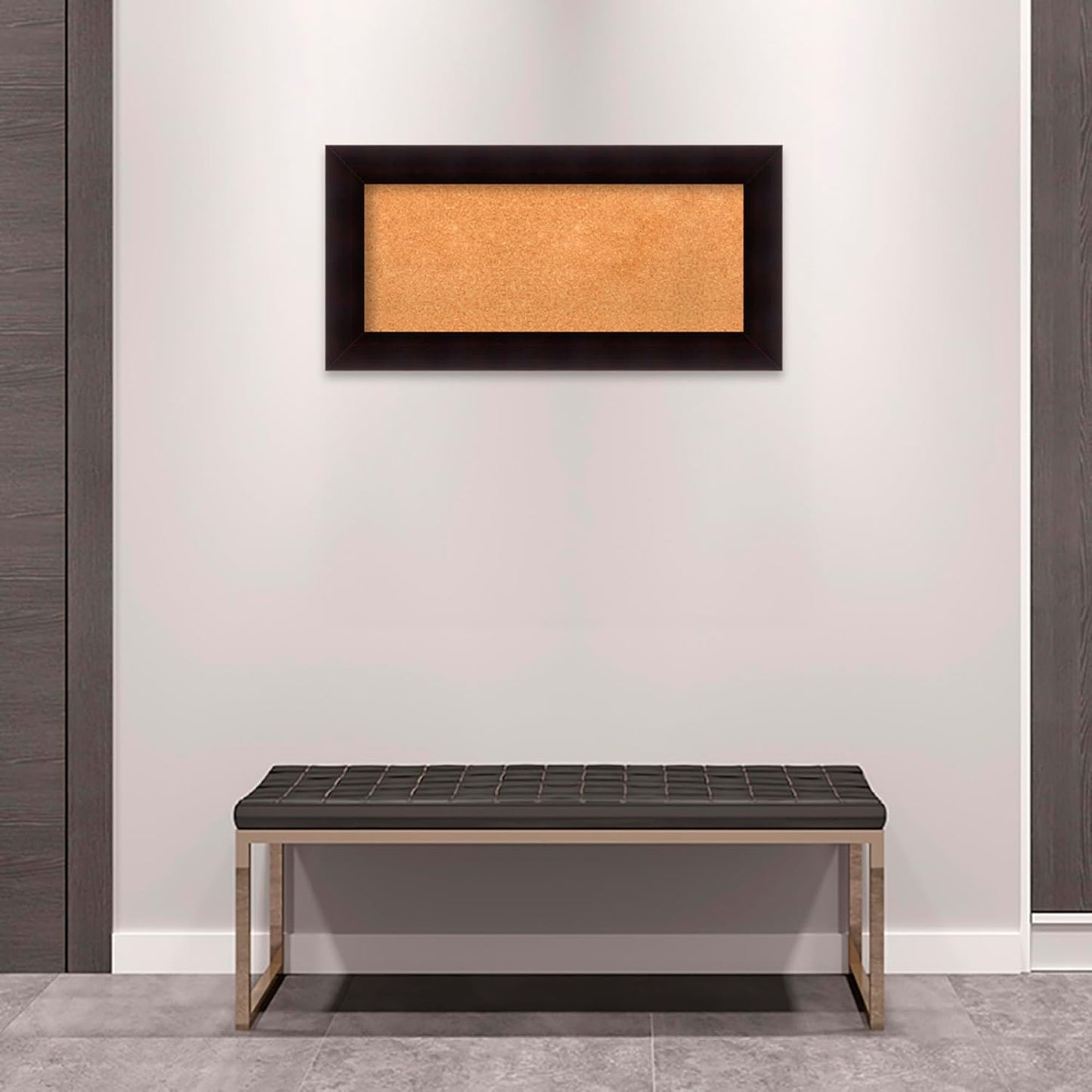 Amanti Art Natural Cork Board for Wall, 18x36 Vision Board with Brown Wood Frame, Medium Corkboard Office Decor for Home Organization, Country Rustic Corkboard Pinboard to Display Items for Home