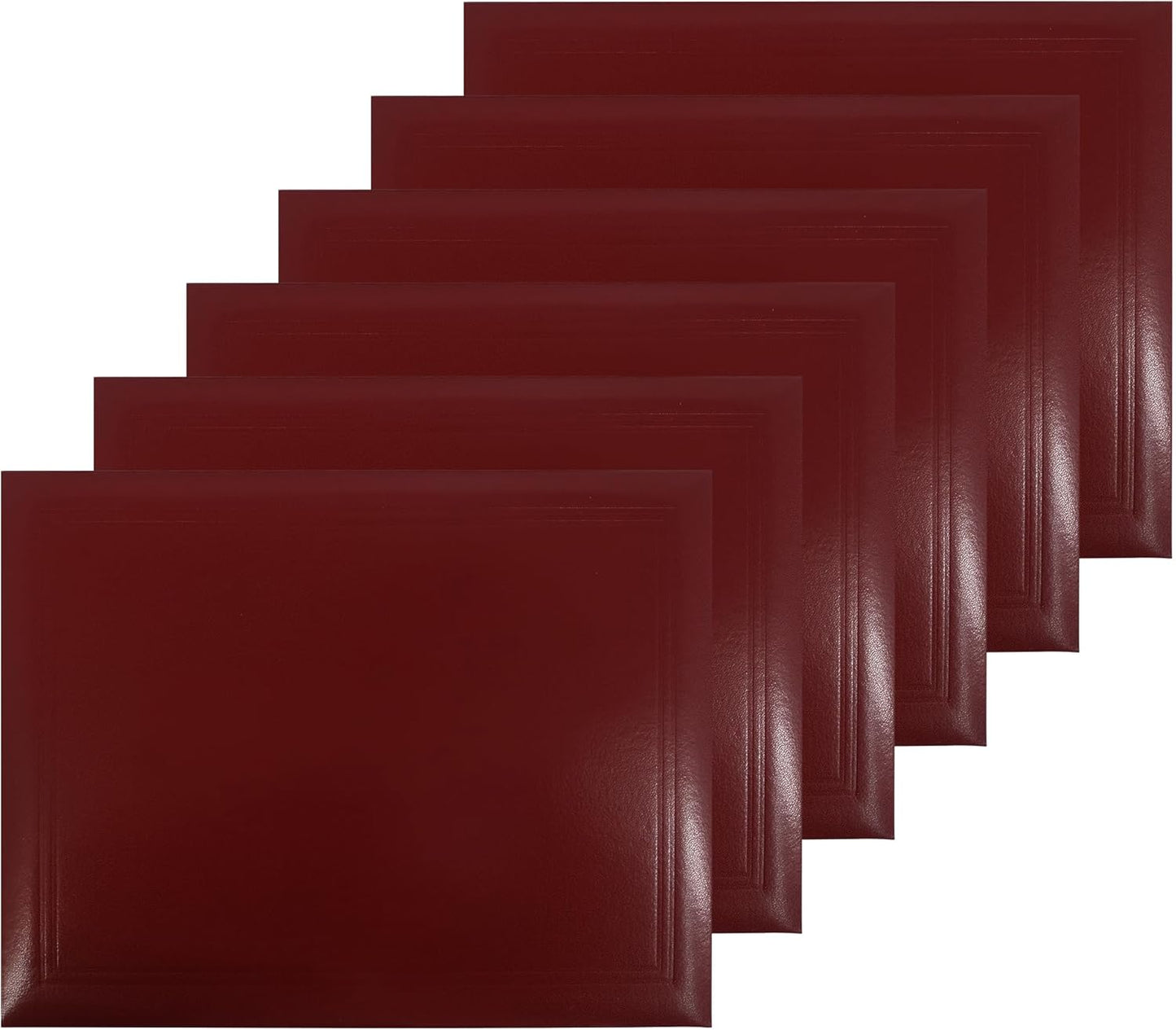 GraduationMall 8.5"x11" Smooth Padded Diploma Cover Certificate Holder Maroon,6-Packs