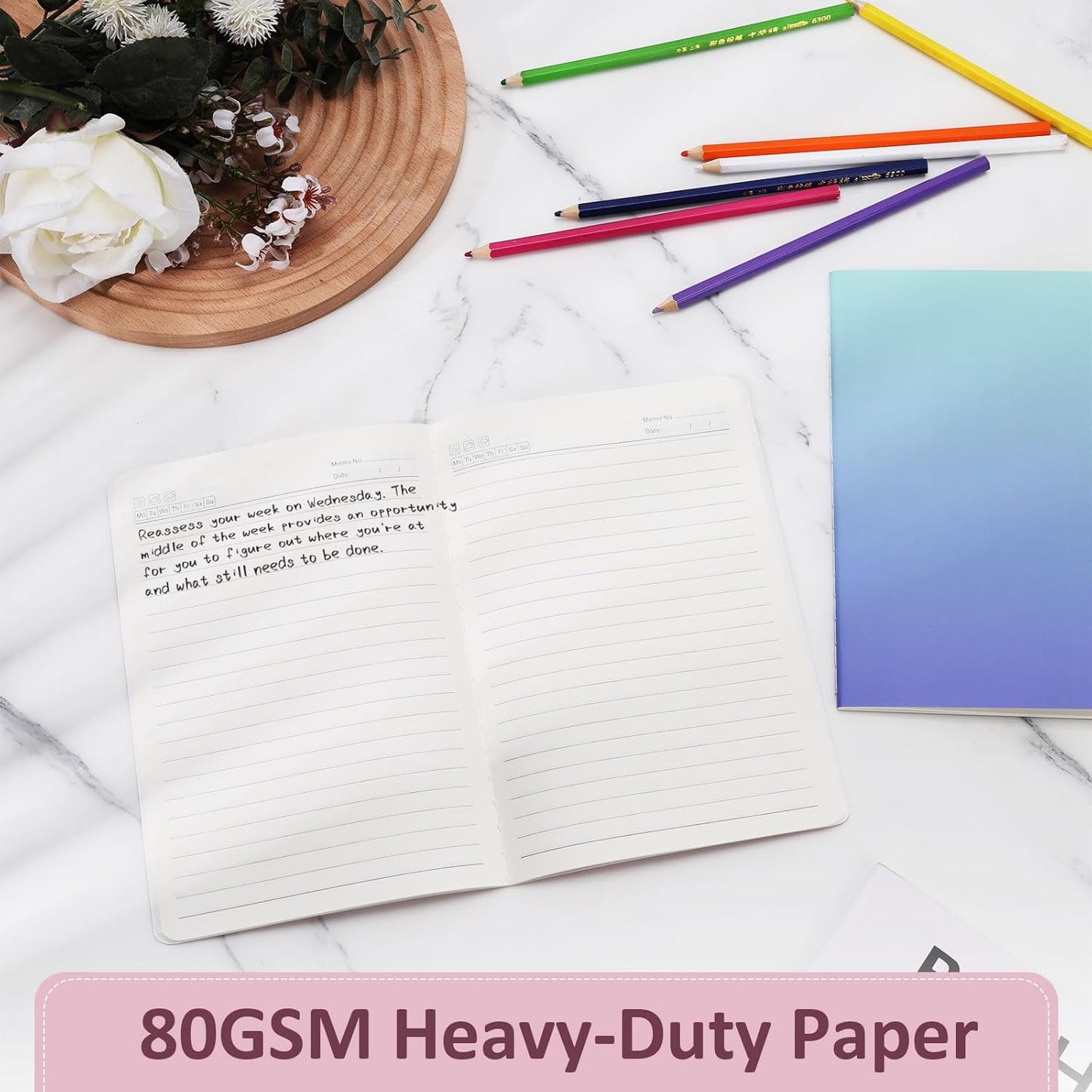 Ddaowanx Notebooks,Lined Paper Journals in Bulk, 72 Pages, 36 Sheets, 80GSM, 8.3x5.5 Inch, A5 Size, Travel Writing Notebooks for Office School Supplies (Lined-24pack, Gradient)