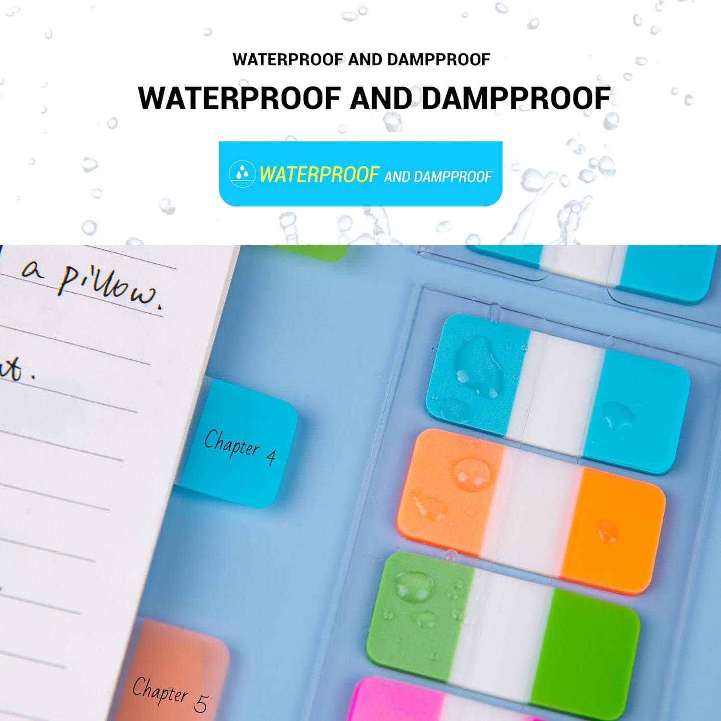 Golcellia 480 Pieces Sticky Tabs Transparent Sticky Notes, Colored Page Markers for Bookmarks, Writable and Repositionable Index Annotation Tabs