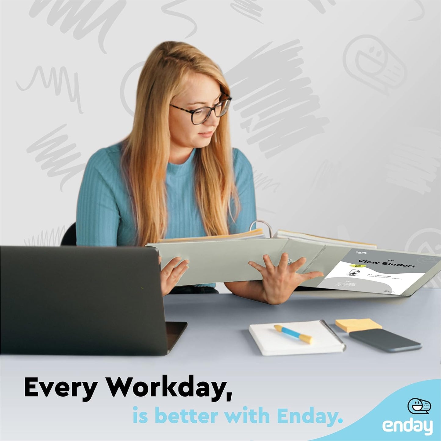 3 Slant D-Ring Binder 3 Inch Grey, 3 in Clear View Cover with 2 Inside Pockets Binder, Heavy Duty Colored School Supplies Binders,Also Available in Green, Red, Purple, Blue, Pink (12 PC) – by Enday