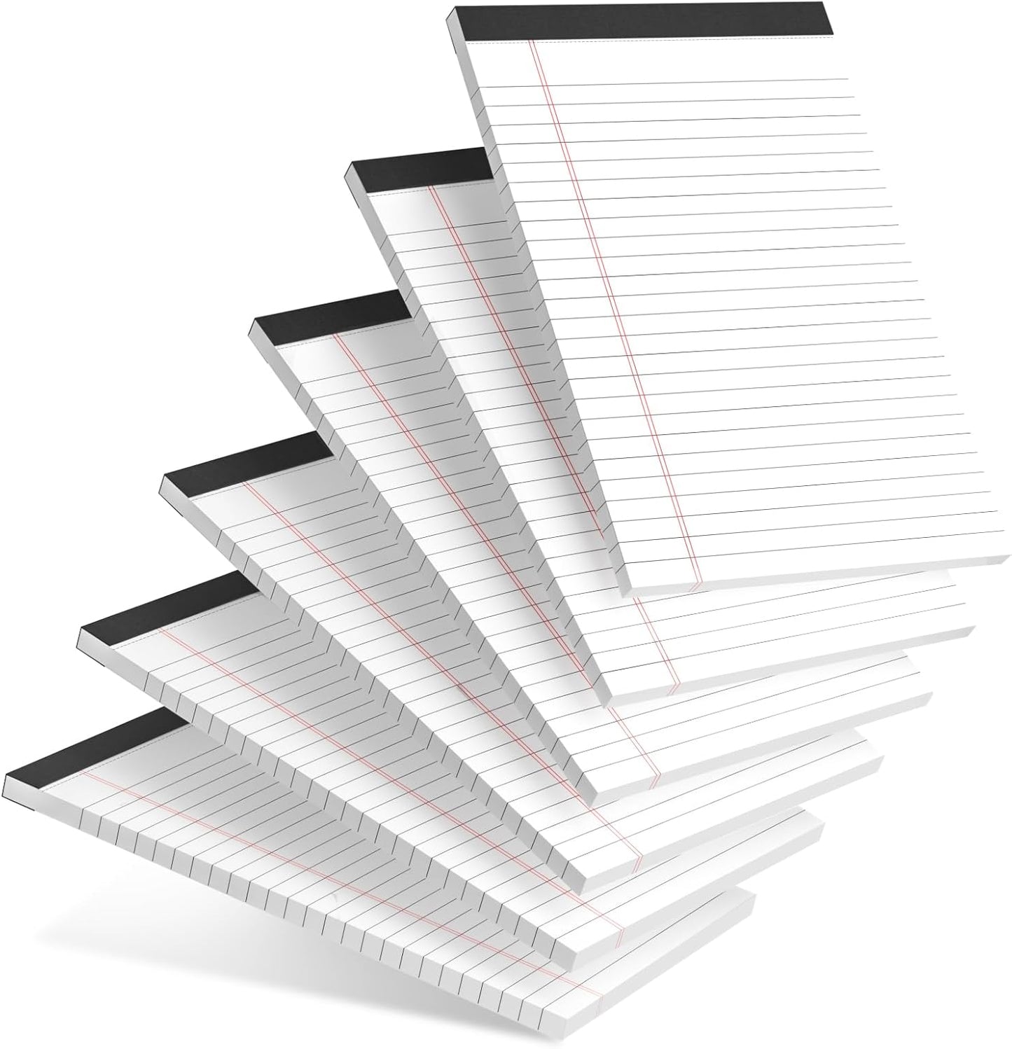 6pcs Small Note Pad 5x8 College Ruled Legal Pads Paper Notepads 6 Pack Study Back Writing Pads 5 x 8 Legal Pads Perforated Narrow Ruled Pads of Paper White