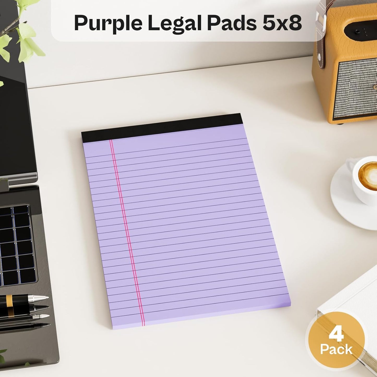 360 Sheets Purple Note Pads 5" x 8" Pack of 12 Small Legal Pads College Ruled Lined Paper with Micro-Perforated Writing Notebook 30 Sheets per Pad Small Notepad for School, Office & Home Supplies