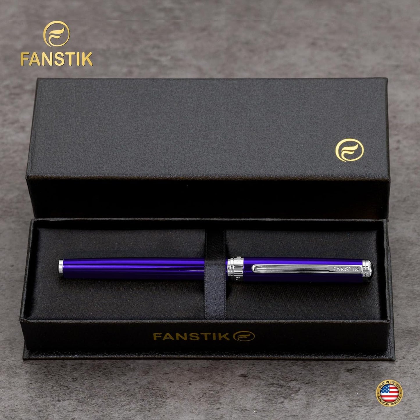 Blue Luxury Rollerball pen (Made In USA) fancy gift set for women, Real 24K Gold Plating, Professional executive pen gift set for men (Lux Rollerball Blue)