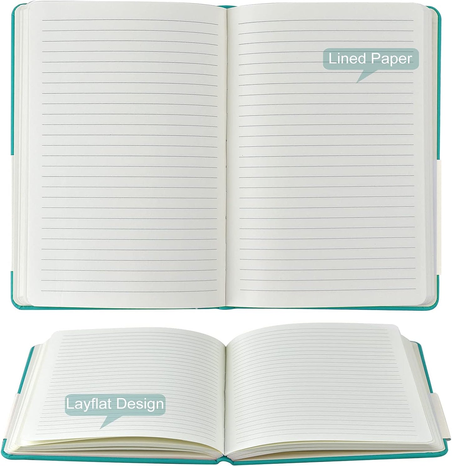 Coopay 24 Pack A5 Journal Notebooks Bulk, 160 Pages, 100GSM Thick Paper, 8.3 x 5.5 inch Hardcover Lined Leather Journals for Writing Office School Business,Bulk Notebook for Work Men Women (Green)