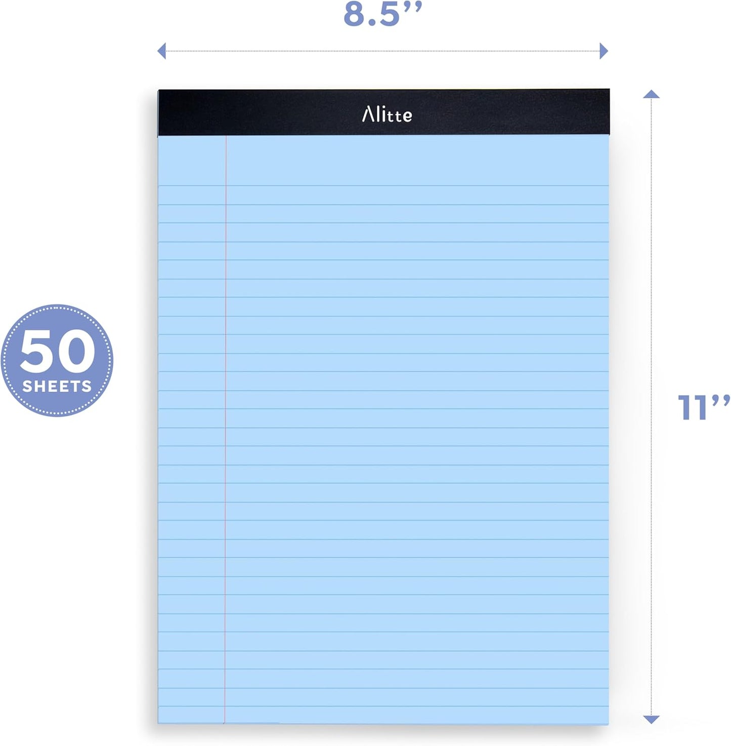 Colored Legal Pads 8.5 x 11, Pack of 12 - Perforated Wide Ruled Writing Note Pads - Premium Thick Paper, No Ink Bleeding - Lined Legal Pad For Home, Office, School, Business - 50 Sheets