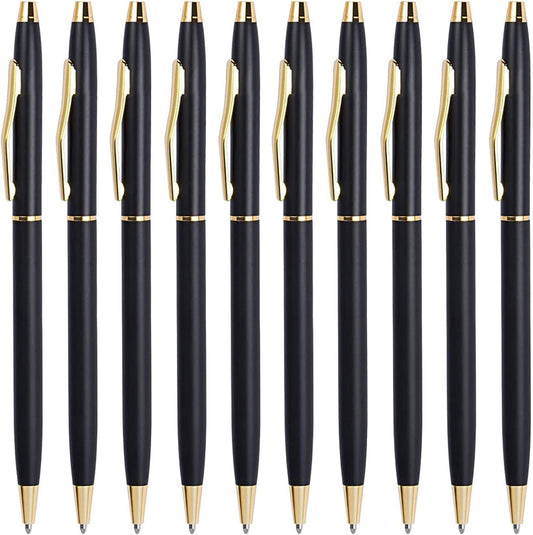 Cambond Black Pens Ballpoint Pens - Black Ink Bulk 1.0 mm Medium Point Smooth Writing Office Pens for Men Women Police Uniform Office Business, 10 Pack (Black)