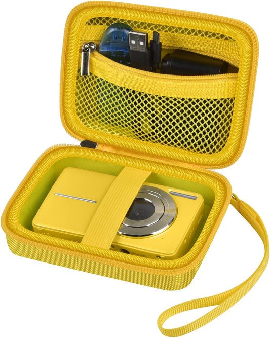 Case Compatible with VAHOIALD FHD 1080P Digital Camera/for CAMKORY Digital Point and Shoot/for Kodak PIXPRO FZ45-BK 16MP Vlogging/for IWEUKJLO/for Nsoela, Holder for SD Card More (Yellow)